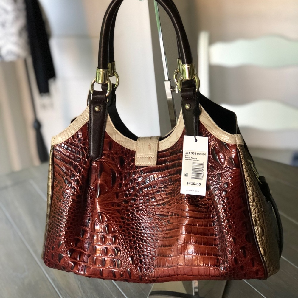 Brahmin Elisa Pecan Azuma Purse with Strap FINAL - Picture 4 of 8